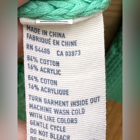 American Eagle AEO Crochet Cable Open Knit Sweater Womens Small Gray Green Ombre - Picture 10 of 10